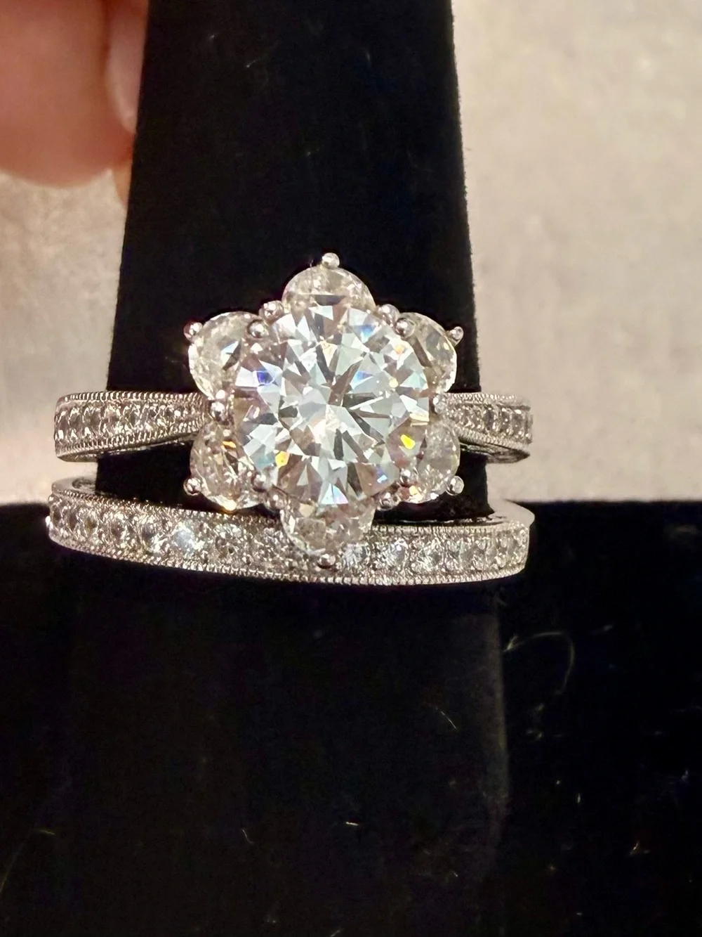 🌸JTV35 - Vanna K - White Round cut Rhodium Over Sterling Silver Ring💎🛍️